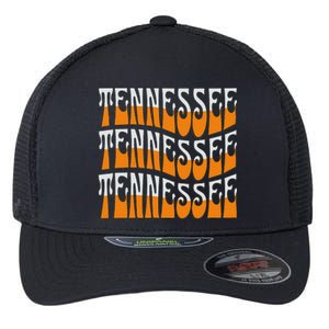 Retro Wavy Tennessee S Tennessee Orange Flexfit Unipanel Trucker Cap