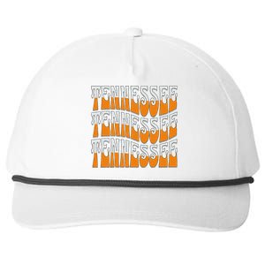 Retro Wavy Tennessee S Tennessee Orange Snapback Five-Panel Rope Hat