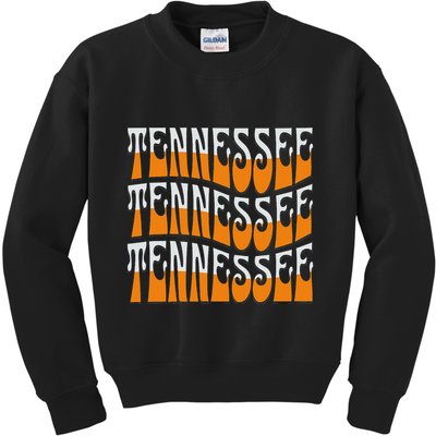Retro Wavy Tennessee S Tennessee Orange Kids Sweatshirt