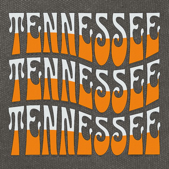 Retro Wavy Tennessee S Tennessee Orange Cotton Canvas Backpack