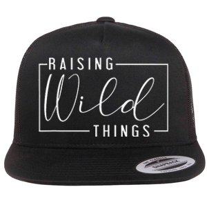 Raising Wild Thing Mother's Day Mom Present Fathers Day Dad Flat Bill Trucker Hat