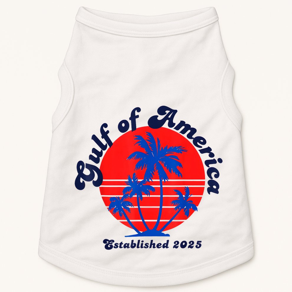 Retro Welcome To Americas Gulf Trump Mexico America 2025 Doggie Tank