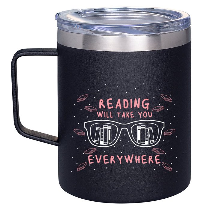 Reading Will Take You Everywhere Reader Library Literary Gift 12oz Stainless Steel Coffee Mug