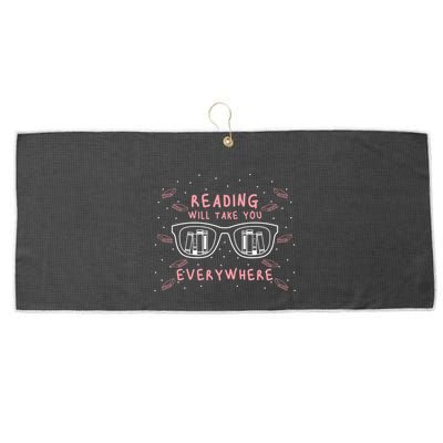 Reading Will Take You Everywhere Reader Library Literary Gift Large Microfiber Waffle Golf Towel