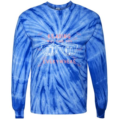 Reading Will Take You Everywhere Reader Library Literary Gift Tie-Dye Long Sleeve Shirt
