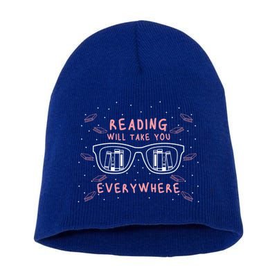 Reading Will Take You Everywhere Reader Library Literary Gift Short Acrylic Beanie
