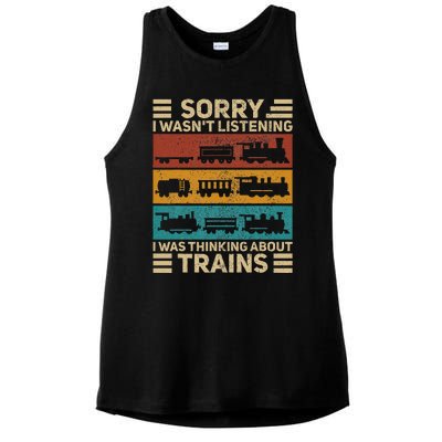 Retro Wagon Train Lover Model Railroad Conductor Ladies PosiCharge Tri-Blend Wicking Tank