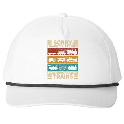 Retro Wagon Train Lover Model Railroad Conductor Snapback Five-Panel Rope Hat