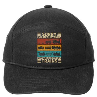 Retro Wagon Train Lover Model Railroad Conductor 7-Panel Snapback Hat