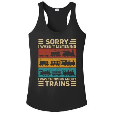 Retro Wagon Train Lover Model Railroad Conductor Ladies PosiCharge Competitor Racerback Tank