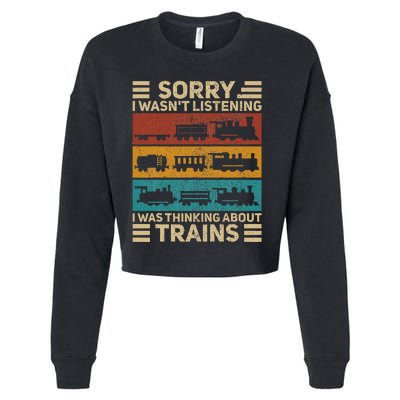 Retro Wagon Train Lover Model Railroad Conductor Cropped Pullover Crew