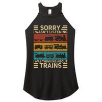 Retro Wagon Train Lover Model Railroad Conductor Women's Perfect Tri Rocker Tank