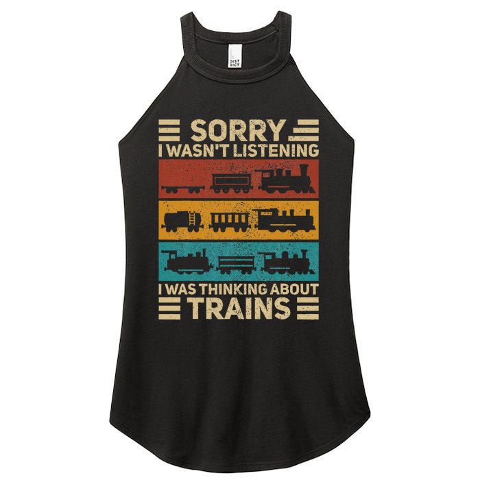 Retro Wagon Train Lover Model Railroad Conductor Women's Perfect Tri Rocker Tank