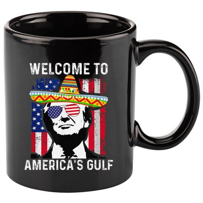 Retro Welcome To AmericaS Gulf Funny Trump Mexico America 11oz C Handle Ceramic Mug