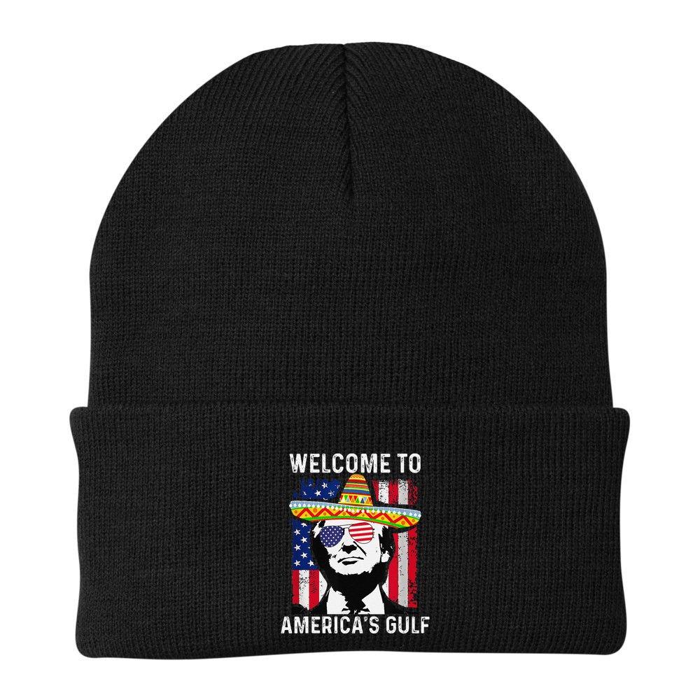 Retro Welcome To AmericaS Gulf Funny Trump Mexico America Beanie