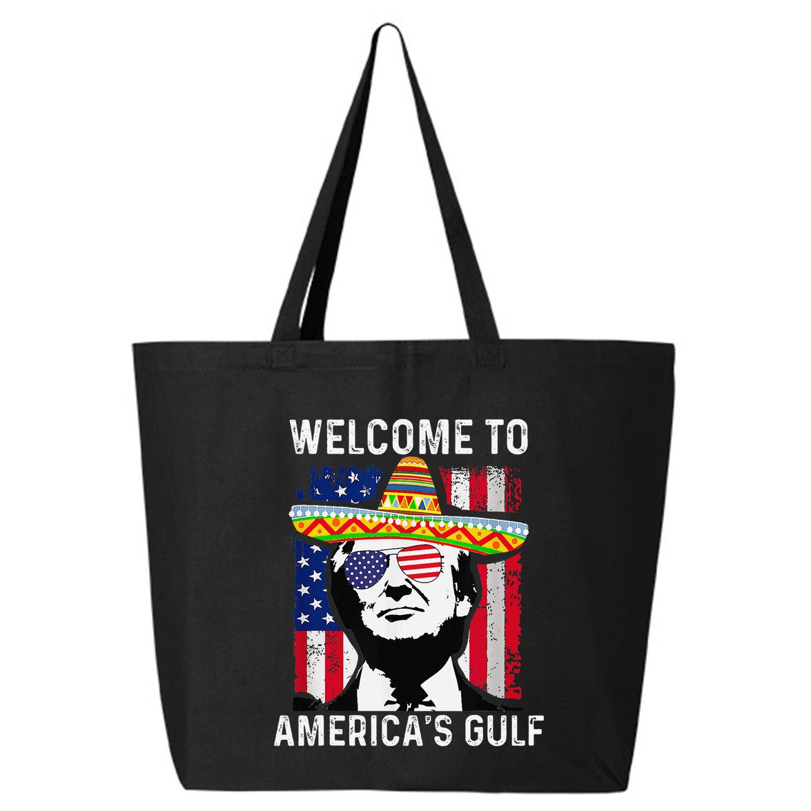 Retro Welcome To AmericaS Gulf Funny Trump Mexico America 25L Jumbo Tote