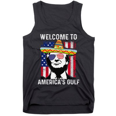 Retro Welcome To AmericaS Gulf Funny Trump Mexico America Tank Top