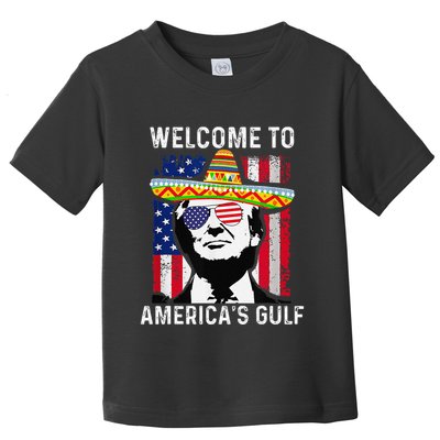 Retro Welcome To AmericaS Gulf Funny Trump Mexico America Toddler T-Shirt