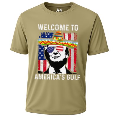 Retro Welcome To AmericaS Gulf Funny Trump Mexico America Cooling Performance Crew T-Shirt