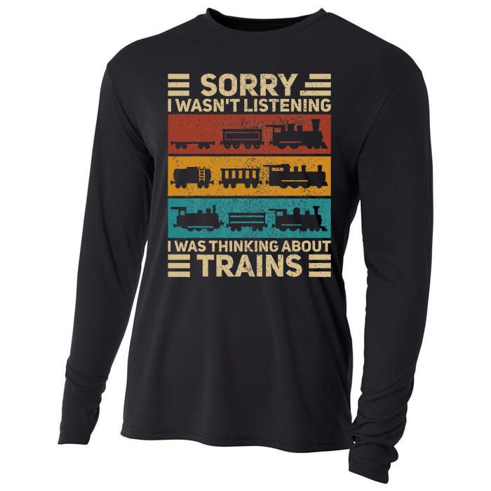 Retro Wagon Train Lover Model Railroad Conductor Cooling Performance Long Sleeve Crew