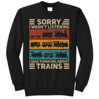 Retro Wagon Train Lover Model Railroad Conductor Tall Sweatshirt