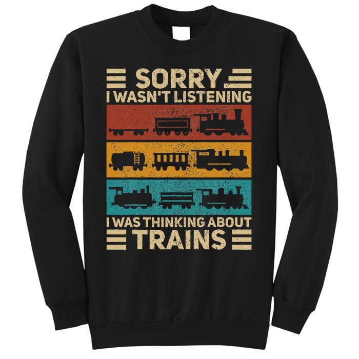 Retro Wagon Train Lover Model Railroad Conductor Tall Sweatshirt