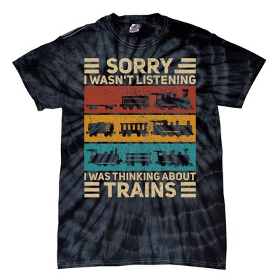 Retro Wagon Train Lover Model Railroad Conductor Tie-Dye T-Shirt