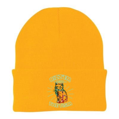 RizzEm With The Tism Funny Rizz Em With The Tism Meme Gift Knit Cap Winter Beanie