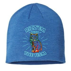 RizzEm With The Tism Funny Rizz Em With The Tism Meme Gift Sustainable Beanie