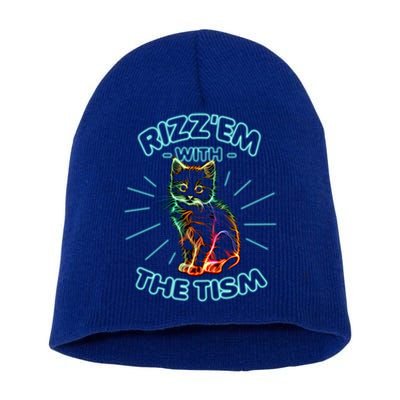 RizzEm With The Tism Funny Rizz Em With The Tism Meme Gift Short Acrylic Beanie