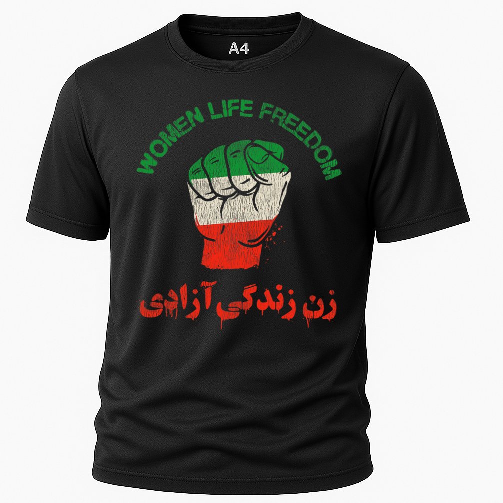RISE WITH THE WOMEN OF IRAN Women Life Freedom Cooling Performance Crew T-Shirt