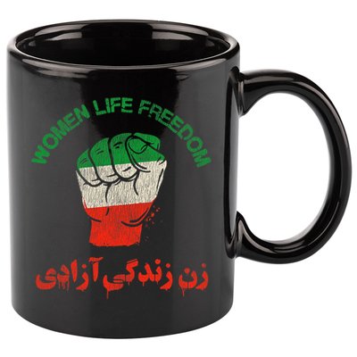 RISE WITH THE WOMEN OF IRAN Women Life Freedom 11oz C Handle Ceramic Mug