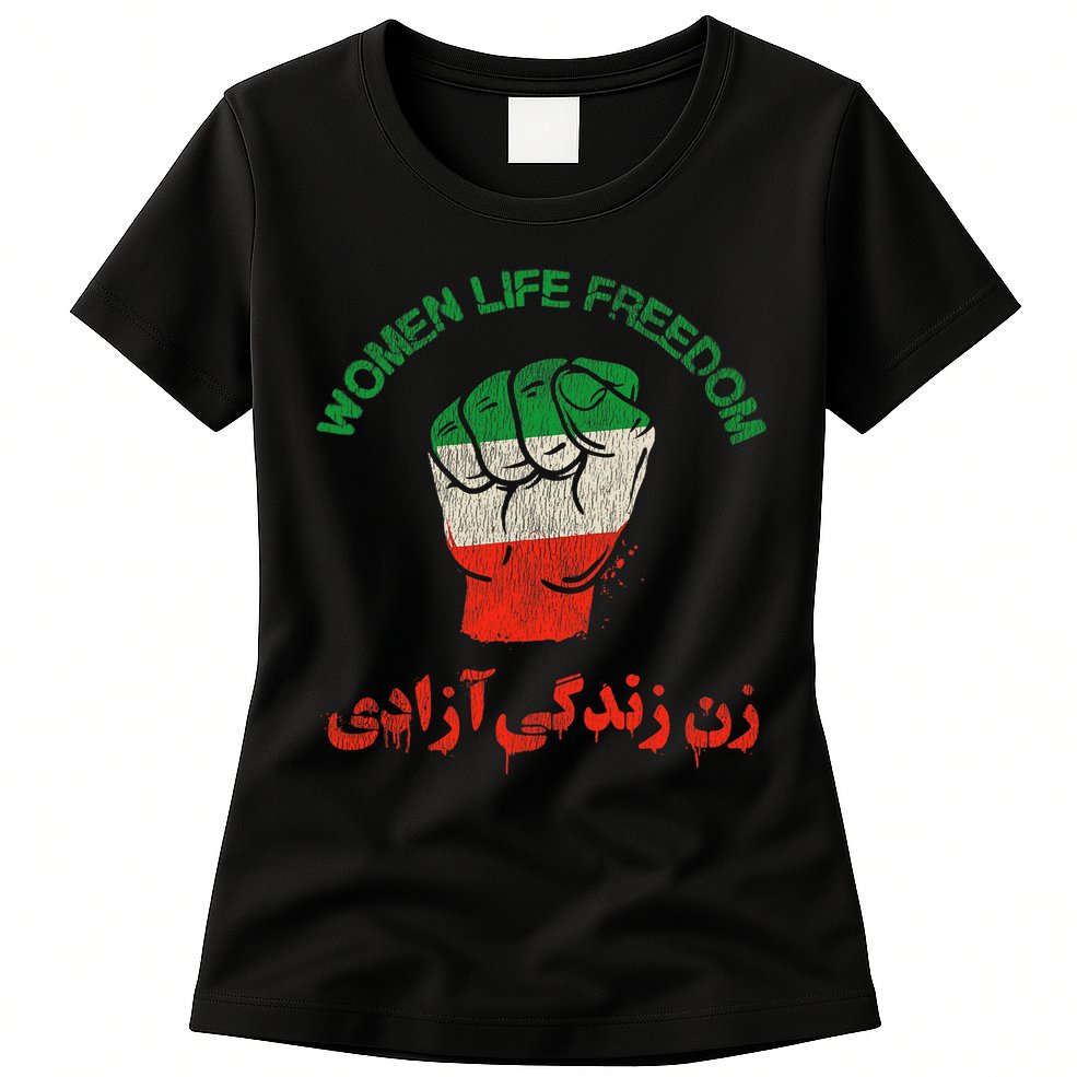 RISE WITH THE WOMEN OF IRAN Women Life Freedom Womens T-Shirt
