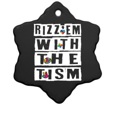 RizzEm With The Tism Gift Ceramic Star Ornament