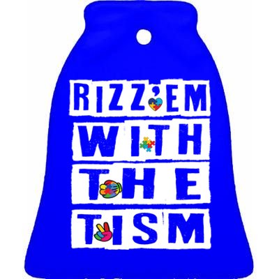 RizzEm With The Tism Gift Ceramic Bell Ornament