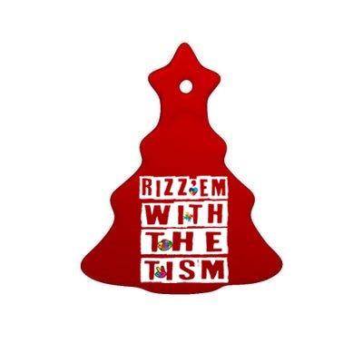 RizzEm With The Tism Gift Ceramic Tree Ornament