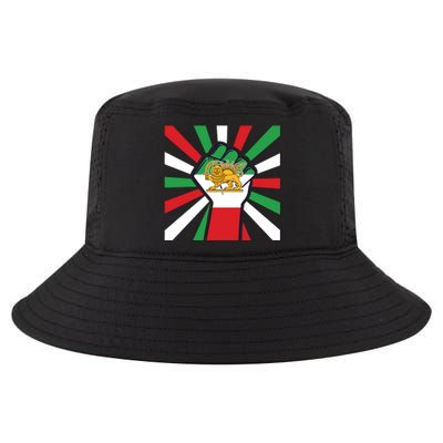 Rise With The Women Of Iran Women Life Freedom Mahsaamini Iranian Flag Fist Cool Comfort Performance Bucket Hat