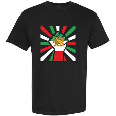 Rise With The Women Of Iran Women Life Freedom Mahsaamini Iranian Flag Fist Garment-Dyed Heavyweight T-Shirt