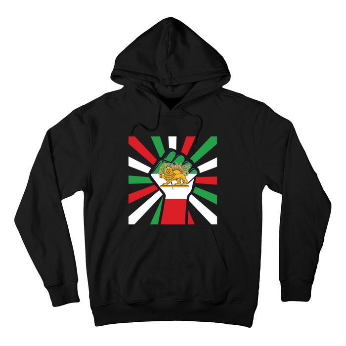 Rise With The Women Of Iran Women Life Freedom Mahsaamini Iranian Flag Fist Hoodie