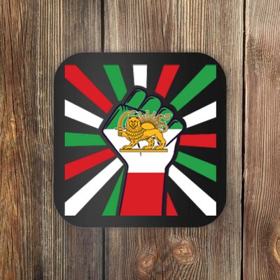 Rise With The Women Of Iran Women Life Freedom Mahsaamini Iranian Flag Fist Coaster