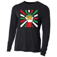 Rise With The Women Of Iran Women Life Freedom Mahsaamini Iranian Flag Fist Cooling Performance Long Sleeve Crew