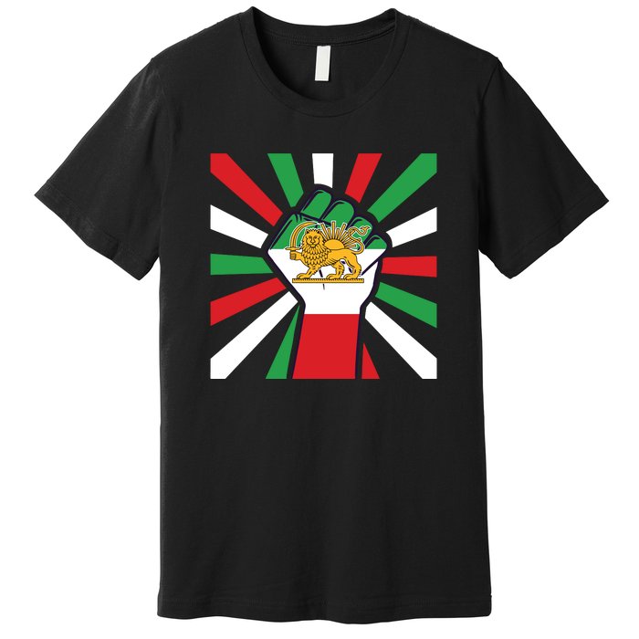 Rise With The Women Of Iran Women Life Freedom Mahsaamini Iranian Flag Fist Premium T-Shirt