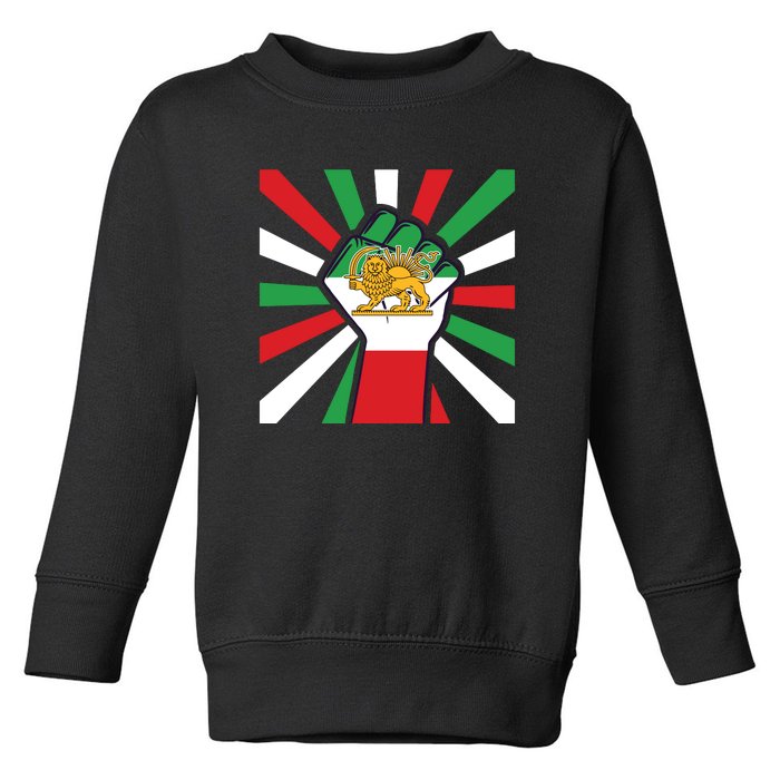 Rise With The Women Of Iran Women Life Freedom Mahsaamini Iranian Flag Fist Toddler Sweatshirt