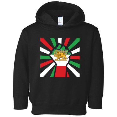 Rise With The Women Of Iran Women Life Freedom Mahsaamini Iranian Flag Fist Toddler Hoodie