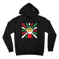 Rise With The Women Of Iran Women Life Freedom Mahsaamini Iranian Flag Fist Tall Hoodie