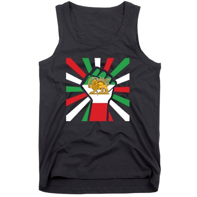 Rise With The Women Of Iran Women Life Freedom Mahsaamini Iranian Flag Fist Tank Top