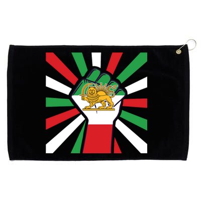 Rise With The Women Of Iran Women Life Freedom Mahsaamini Iranian Flag Fist Grommeted Golf Towel