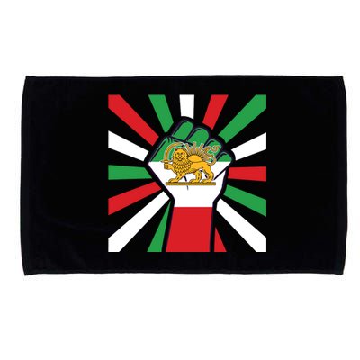 Rise With The Women Of Iran Women Life Freedom Mahsaamini Iranian Flag Fist Microfiber Hand Towel