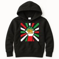 Rise With The Women Of Iran Women Life Freedom Mahsaamini Iranian Flag Fist Kids Hoodie