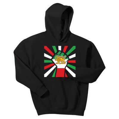 Rise With The Women Of Iran Women Life Freedom Mahsaamini Iranian Flag Fist Kids Hoodie